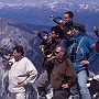 Flugelhorn players on the Durrenstein. Austrian Alps in the background.